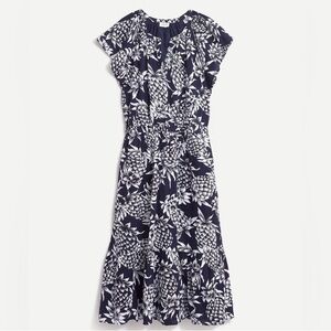 NWOT J Crew Sleeveless Crinkle Dress Pineapple Navy
White Cotton Women's Size 10